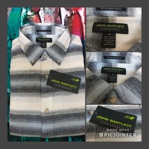 NWT John Bartlett Consensus Flannel shirt Sz Med